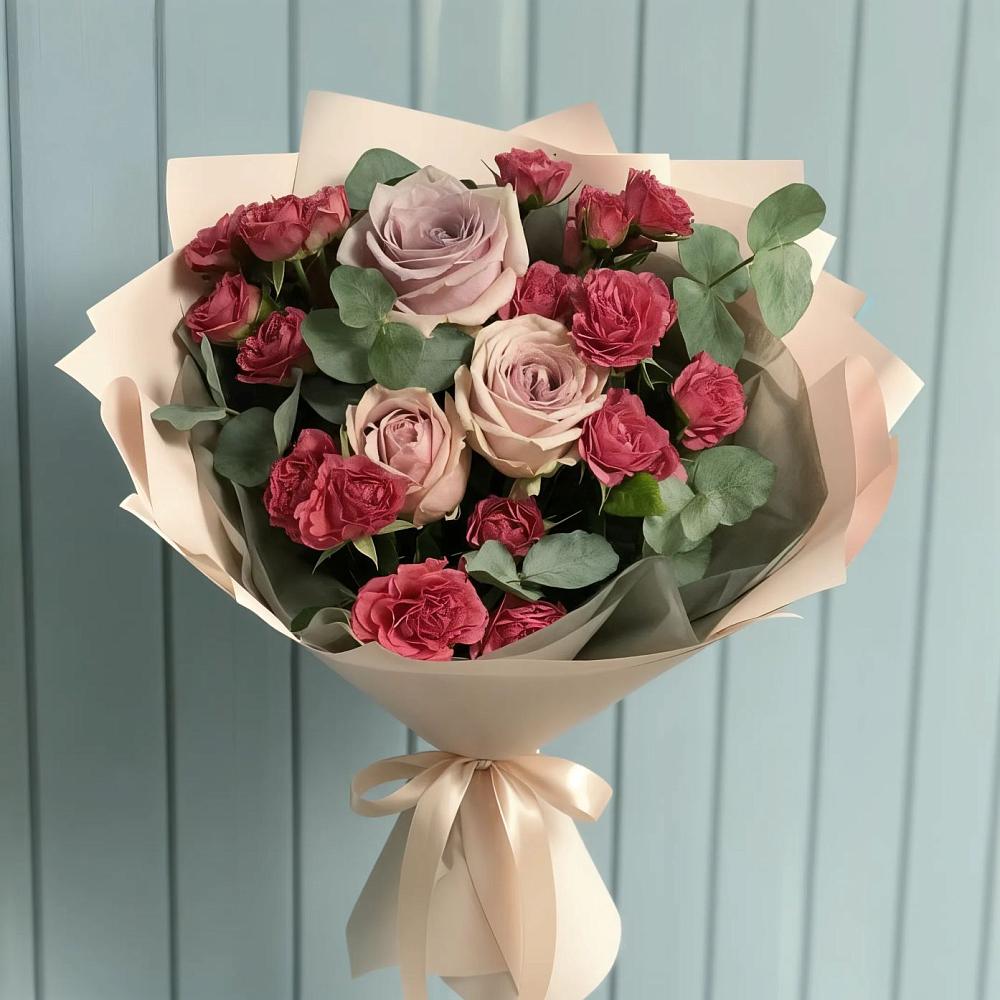Букет цветов из: Гвоздики и Розы в Троицком Воронежской области