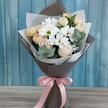 Букет цветов из:  Хризантемы и Розы в Троицком Воронежской области