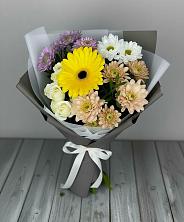 Букет цветов из:  Розы, Герберы и Хризантемы в Троицком Воронежской области