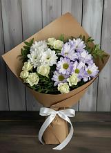 Букет цветов из:  Хризантемы и Розы в Троицком Воронежской области