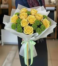 Букет цветов из:  Хризантемы и Розы в Троицком Воронежской области